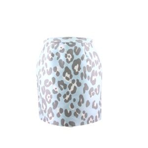 Adam Lippes sky blue leopard print mini skirt nwt size 8